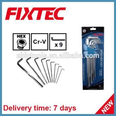 Fixtec Hand Tools Hardware 9PS Set CRV Hex Key Wrench