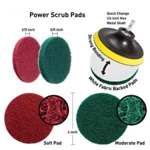 Round Electric Bristle Drill Brush Tub Rotary Cleaning Tool Set Attachment