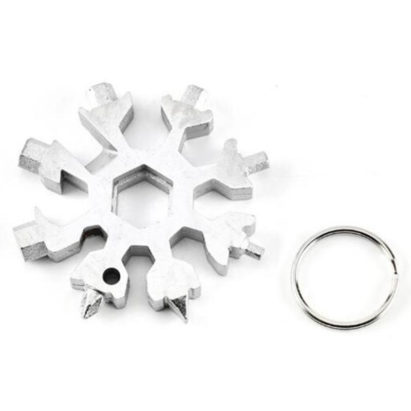 Multi-Function Hand Tool 18 in 1 Stainless Steel Snowflakes Shape Multi-Tool Screwdrivers Pocket Tool Esg13285