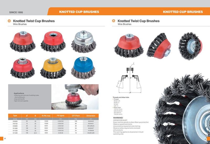 Knotted Twist Cup Brushes for Angle Grinder