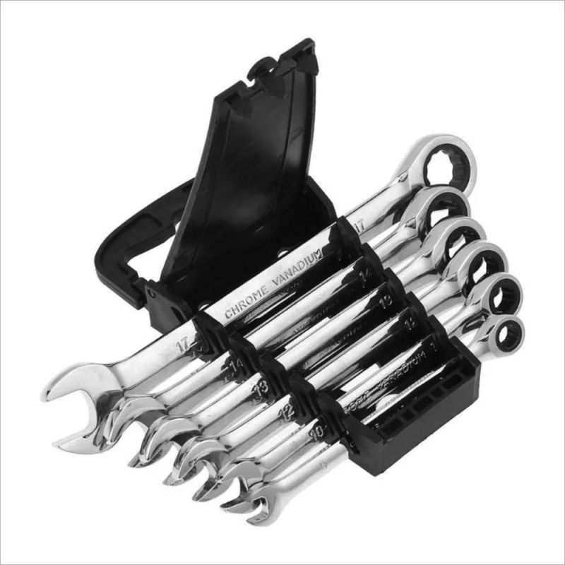 12PC Metric Fixed Head Ratchet Spanner CRV Combination Wrench