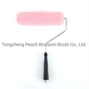 Pink Polyester Roller Black Plastic Handle Paint Roller Brush