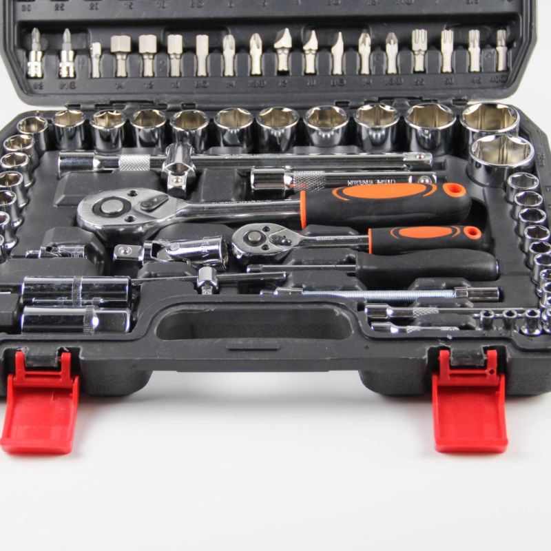 94PCS Cr-V Rubber Material Hand Tool Socket Set Ratchet Wrench