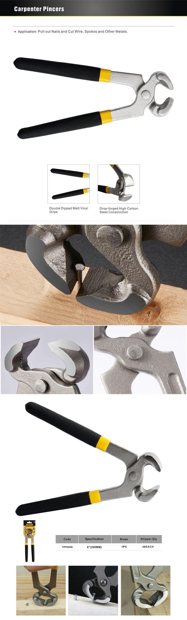 Hand Tools Tongs Carpenters Pincer Pliers Pincer Forceps Pinchers