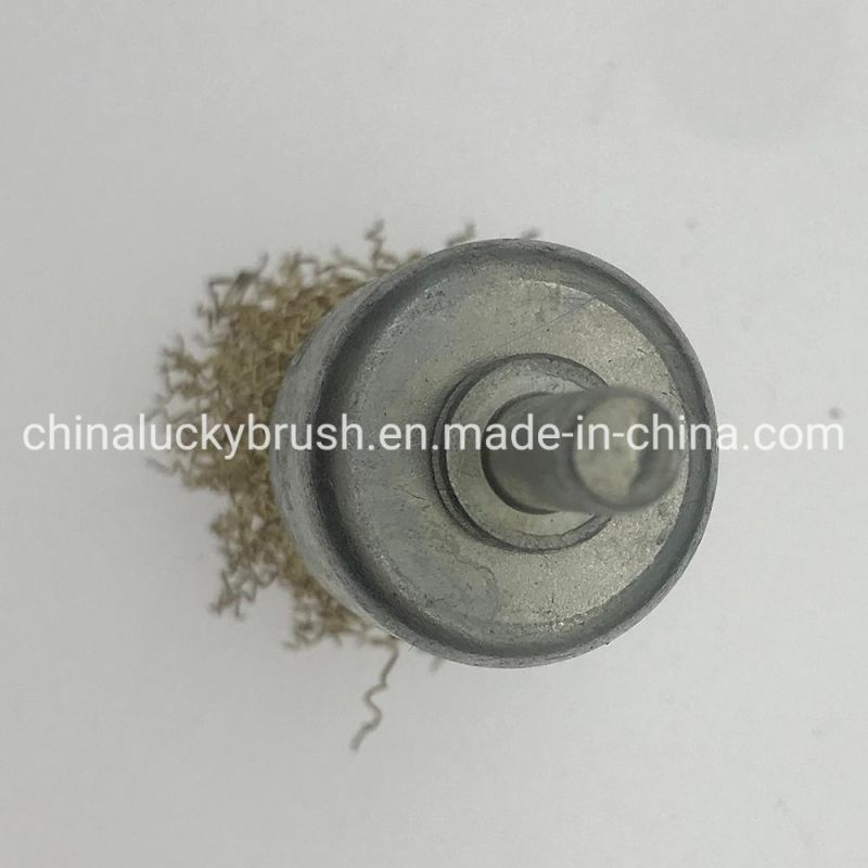 28mm Crimped Brass Coated Steel Wire End Brush (YY-943)