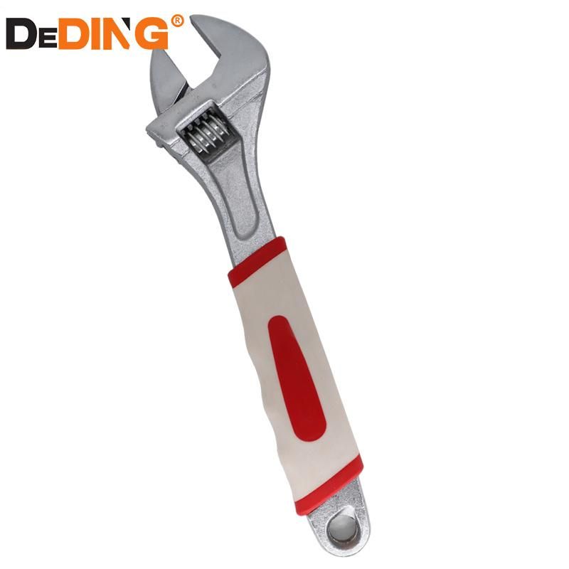 Thread Steel Colorful PVC Handle Chrome Plated Adjustable Wrench