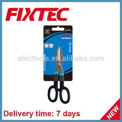 Fixtec Hand Tool Hardware Portable 10&quot; Carbon Steel PVC Handle Tin Snip