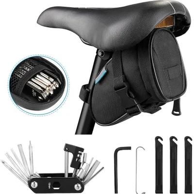Bicycle Repair Set Bike Outdoor Seat Saddle Bag 14 in 1 Multi Function Tool Kit Chain Splitter