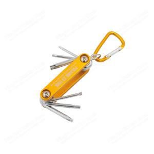 Cr-V 6PCS Aluminum Folding Torx Key Set Wrench with Carabiner for Hand Tools