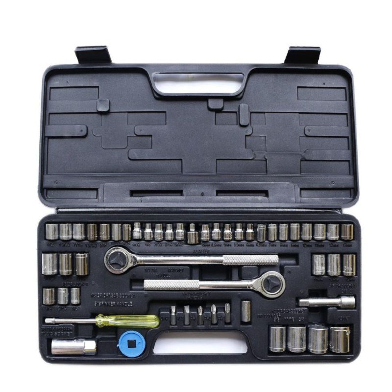 52PCS Professional Hand Tool Set 1/4"&3/8"&1/2" Combination Drive Socket Set