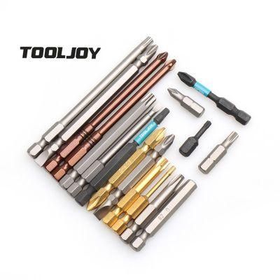 Tooljoy Taiwan S2 Magnetic Philips Hex Slotted Flat Torx Pozi Impact Driver Torsion Screwdriver Bit