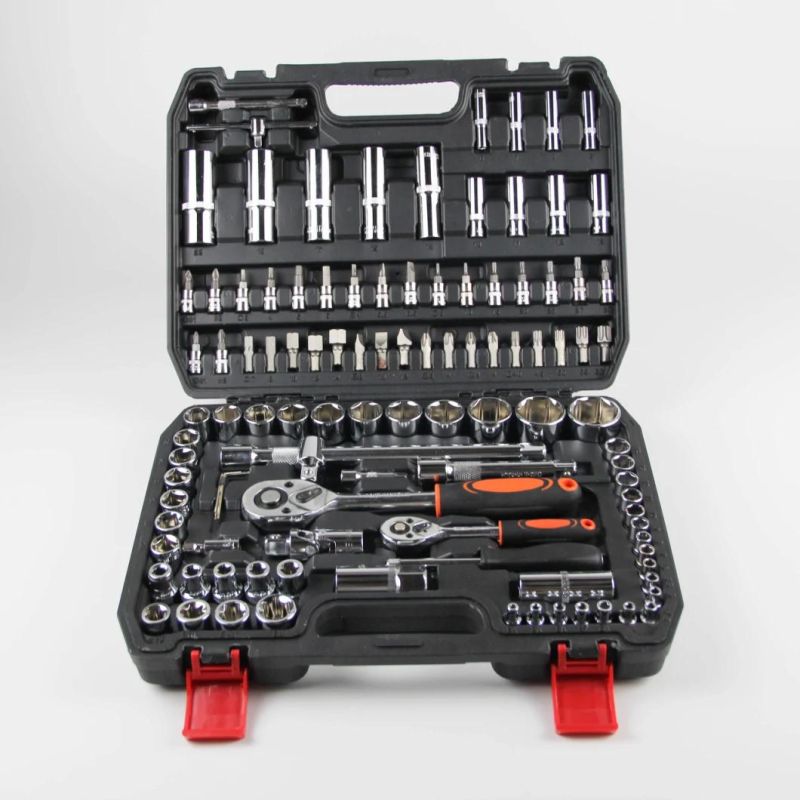 108PCS Cr-V Adjustable Rubber Material Socket Set Ratchet Wrench