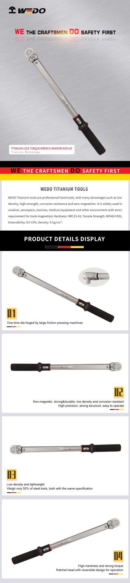 Wedo Best-Selling Titanium Window Display Torque Wrench