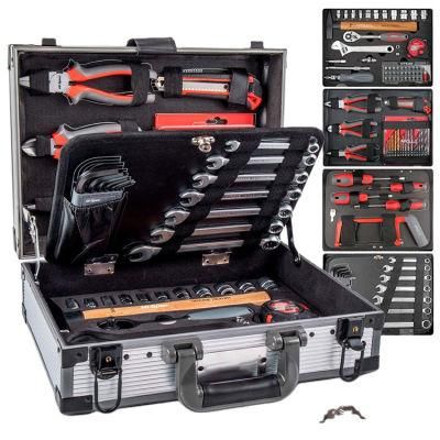 Behappy 92PCS Chrome Vanadium Hand Tool Box Set Hand Tool Set in Aluminum Tool Case Kit