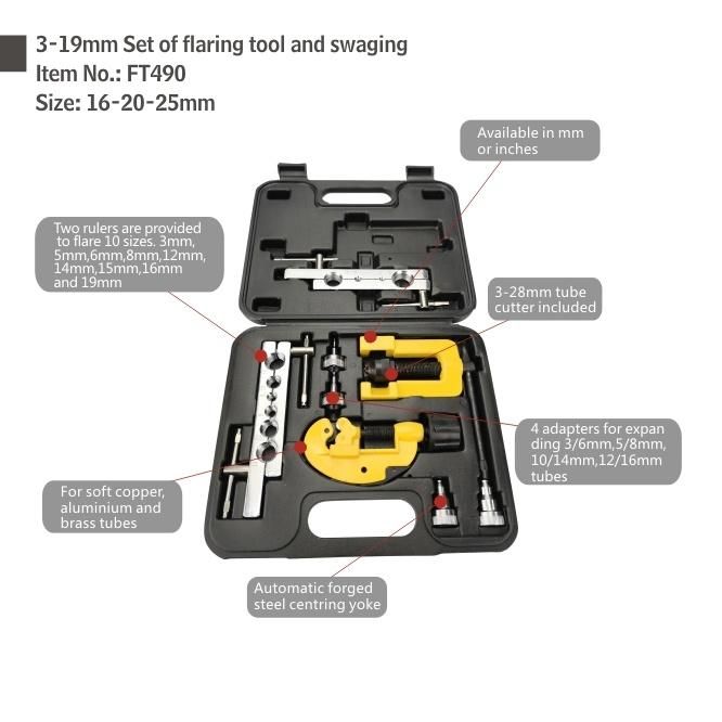 45 Degree Tube Swaging Pipe Flaring Tool Kit