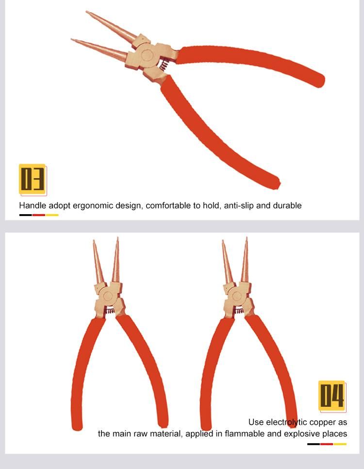 WEDO 8" 10"High Quality Pliers Beryllium Copper Non Sparking Snap Ring-Pliers Internal