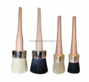 New Style Custom Round Pure Bristle Chalk Paint Brushes with Wood Handle