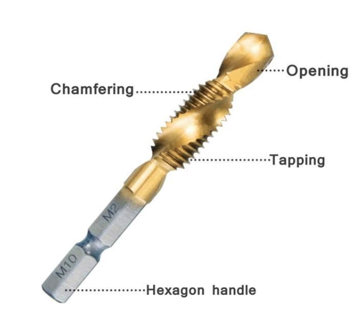 6PCS Titanium Combination Drill and Tap Set