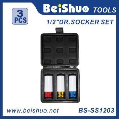 1/2-Inch Drive Metric Extra Wheel Protector 3PC Impact Socket Set