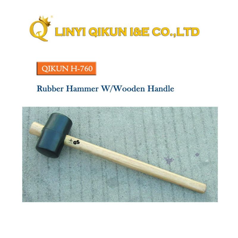 H-757 Construction Hardware Hand Tools Rubber Plastic Hammer with Wooden Handle