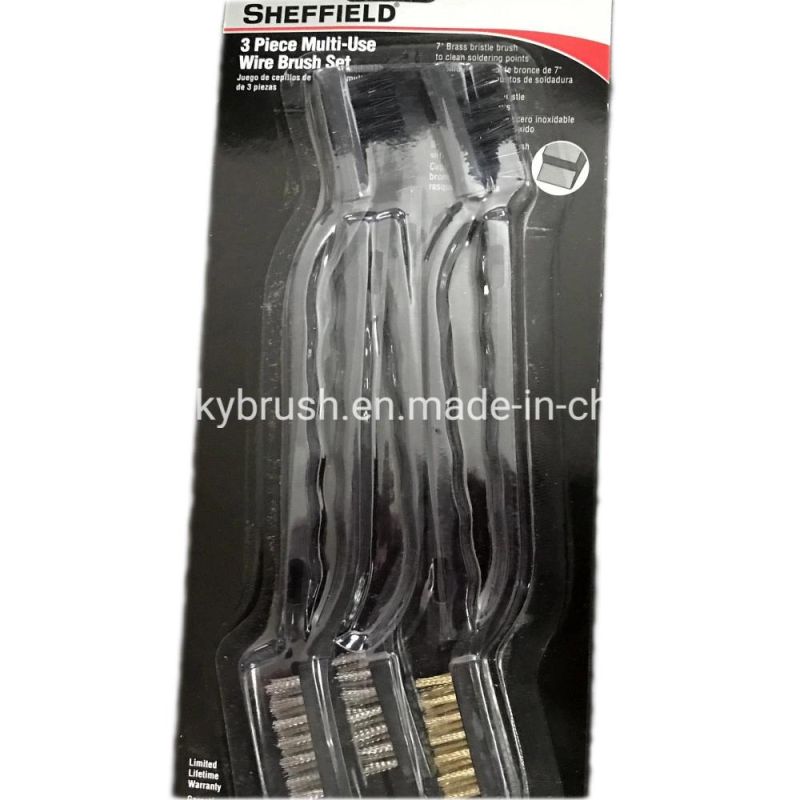 Black Plastic Handle Wire Brush Set (YY-698)