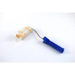 2020 Hot Sale White and Orange Stripes Roller Blue Plastic Handle Paint Roller Brush for Decoration