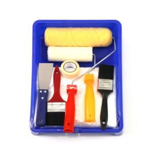 2020 New Yellow Polyester Fiber Roller Red Plastic Handle Paint Roller Brush Set