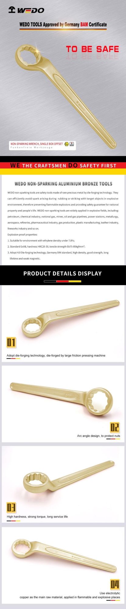 Wedo Non-Sparkijng Single Box Offset Wrench