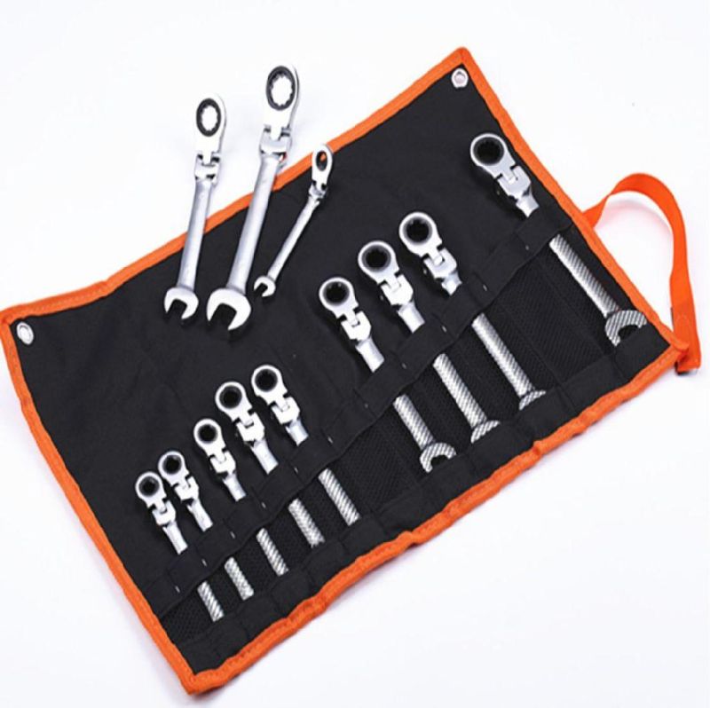 12PCS 8-19mm Combination Ratchet Wrench Torque Spanner Set