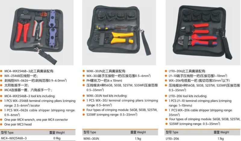 Mc4 Solar Crimping Tool Kits for 2.5-6.0mm2 Solar Connectors