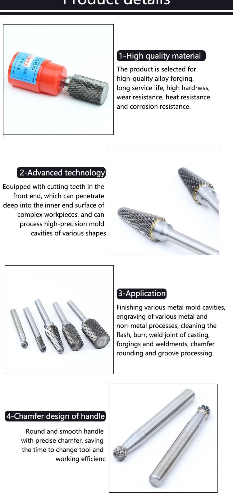 Alloy Rotary Files Carbide Burr L Type Rotary Tools for Machining and Polishing