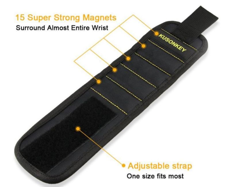 Tools Magnetic Wristband (15 Magnets) Best Knee Arthritis Magnetic Wristband for Holding with Nylon Picket