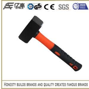 Drop Machine Forged Carbon Steel Stone Hammer with Fiberglass Handle