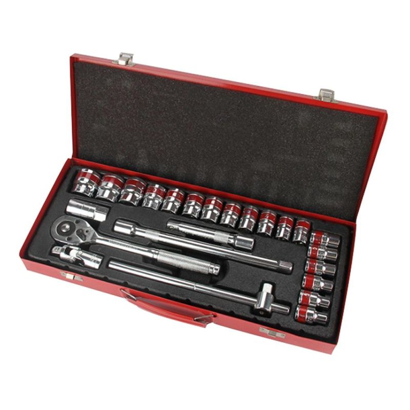 24 PC Ratchet Socket Wrench Set 1/2 Driver Spanner Tool Set for Car Repair
