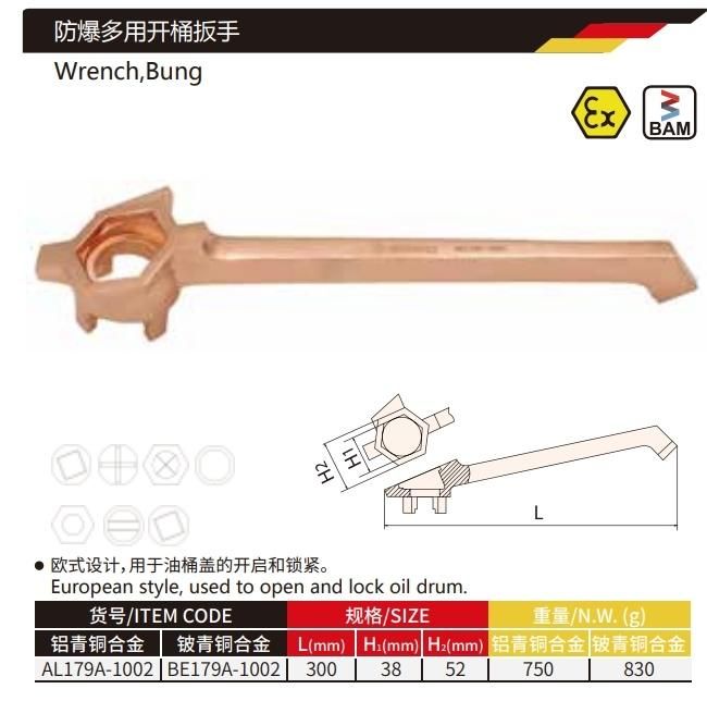 Wedo Manufacture Beryllium Copper Non-Sparking Bung Wrench