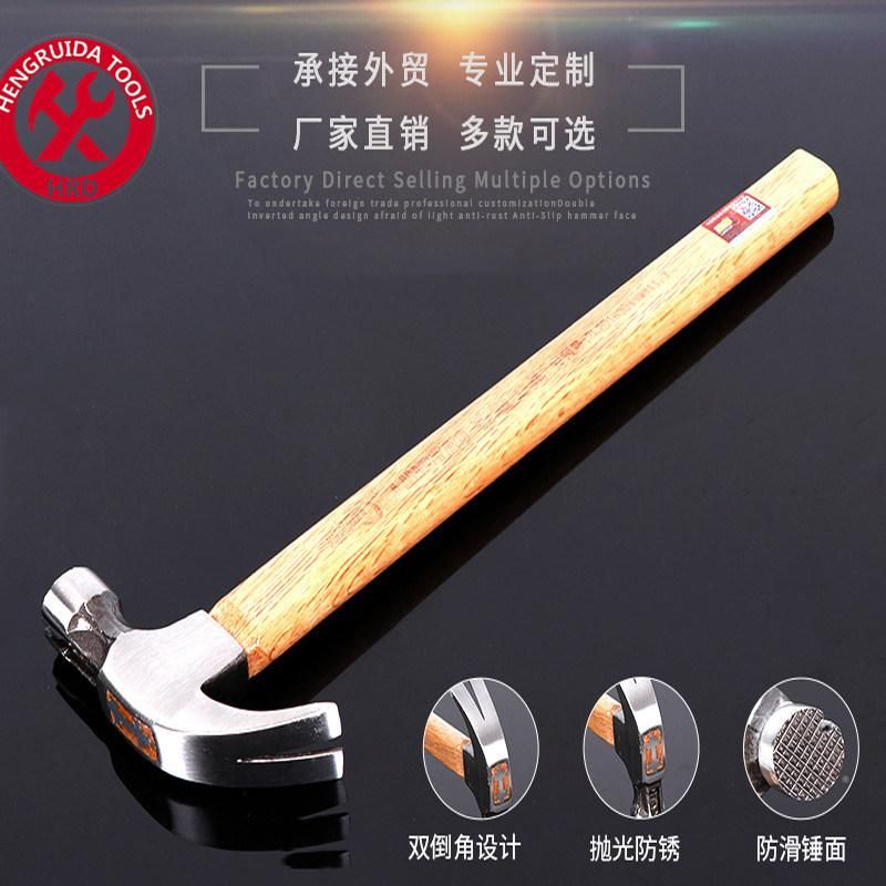 Claw Hammer with Long Wooden Handl Laser Curved Scale