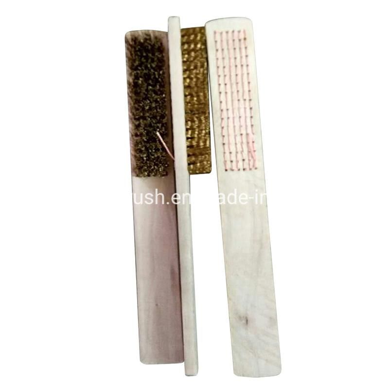 Wooden Handle Steel Wire Brush /Wood Base Stainless Steel Wire Handle Brush Wire Rust Removal Brush (YY-386)