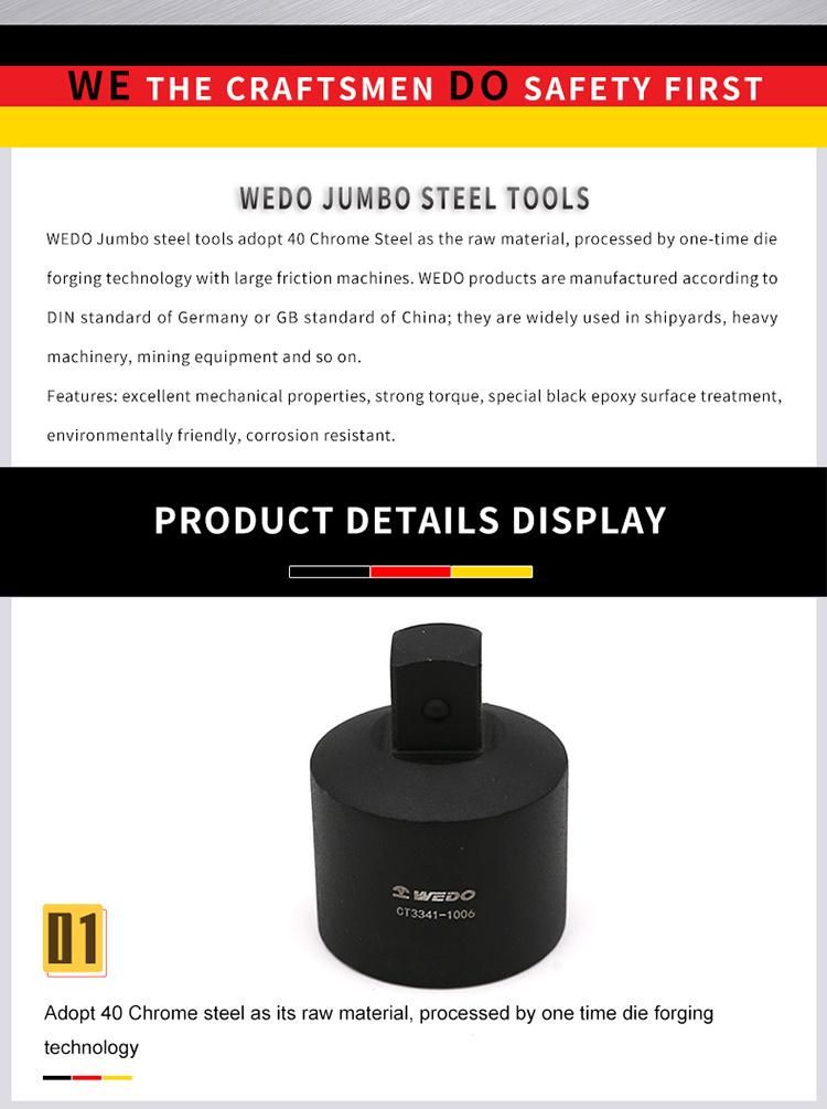 Wedo Socket Adaptor 40 Chrome Steel Strong Torque Black Sprayed