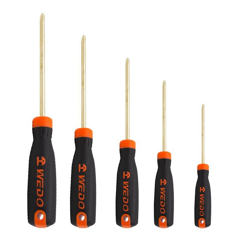 WEDO Non-Sparking Screwdriver Aluminium Bronze Phillips/Cross Screwdriver Double Color Anti-Slip Handle