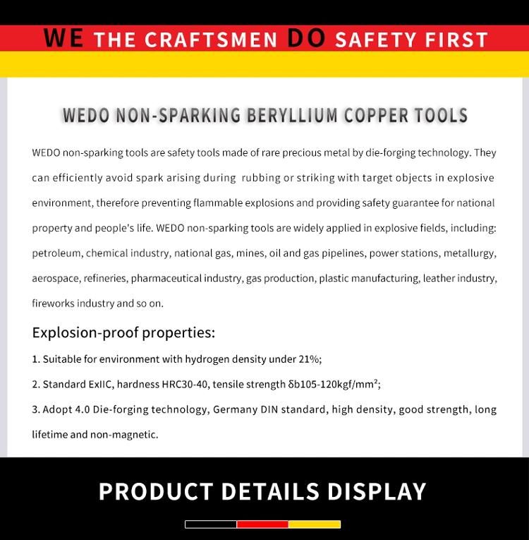 WEDO Beryllium Copper Flange Wedge Non-Sparking/Magnetic Bam/FM/GS Certified