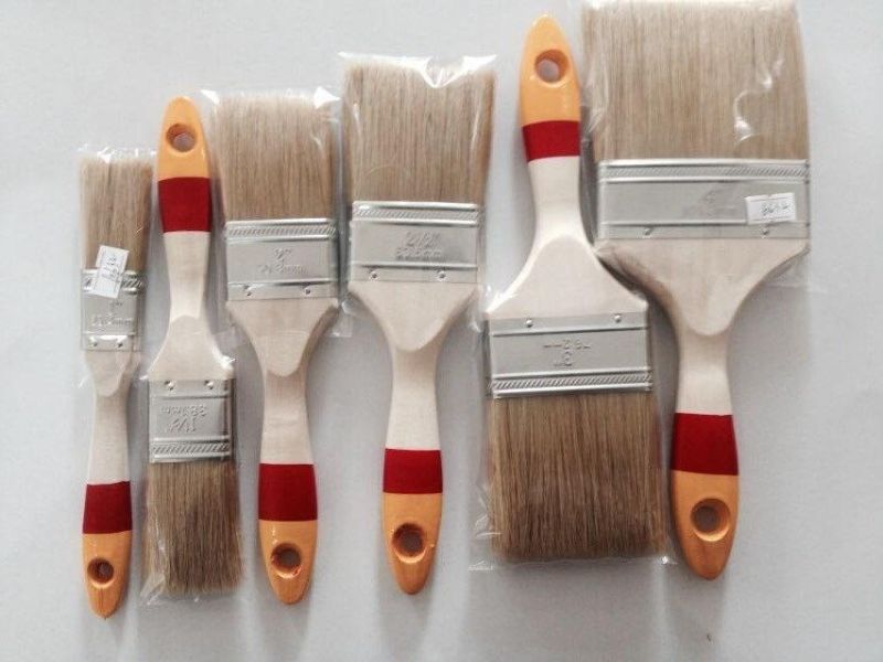 High Quality Multi-Colour Wooden Handle Brsitle Paint Brush (YY-617)