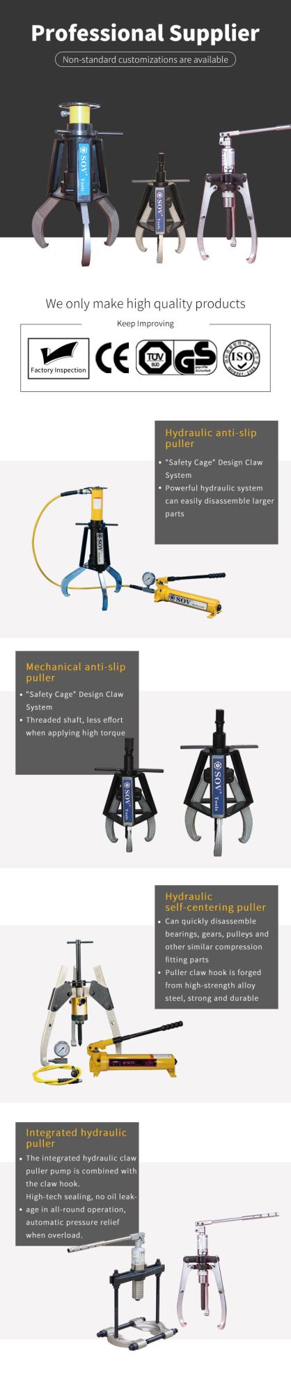 Adjustable Hydraulic Bearing Gear Puller