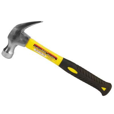 High Quality Hand Tools 20oz Nail Hammer Claw Hammer with Fibreglass Shaft