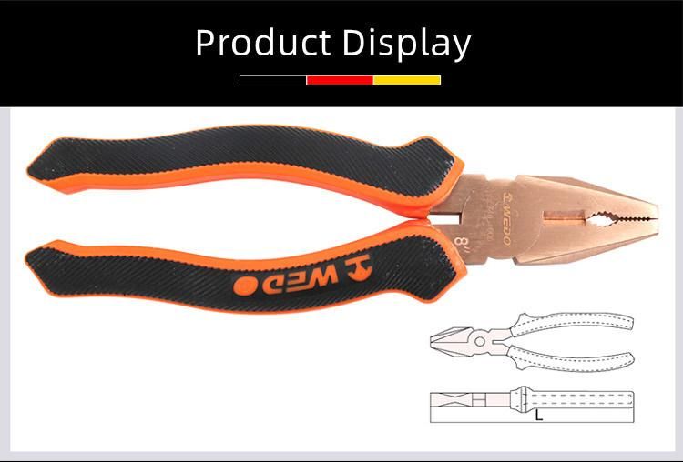 WEDO Beryllium Copper Pliers High Quality Non-Sparking Lineman′ S Pliers Wire Stripper, Bam & FM Certificate