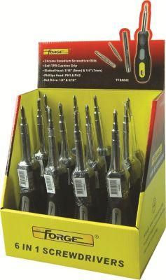 Hand Tools 12PCS 6 in 1 Cr-V Steel Screwdriver with Soft TPR Grip