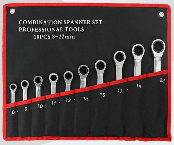 10PCS Professional Stable Gear Wrench Set in Rolling Bag (FY1810R)