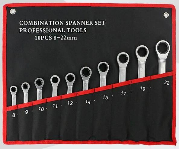 10PCS Professional Stable Gear Wrench Set in Rolling Bag (FY1810R)