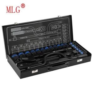 24PCS 1/2 Dr. Black Socket Wrench Set with 90 Degree Angle Type &quot;L&quot; Handle (MLG-2017)