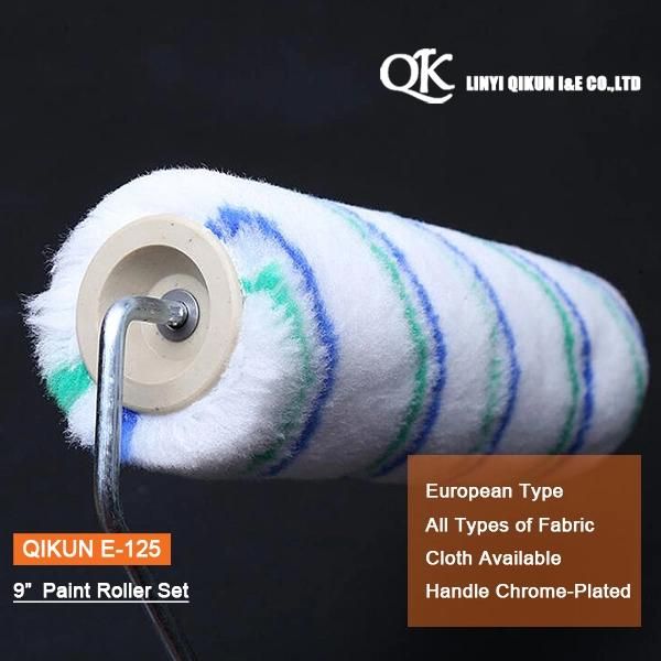 E-124 Hardware Decorate Paint Hand Tools Acrylic Polyester Mixed Yellow Double Strips 9" Paint Roller