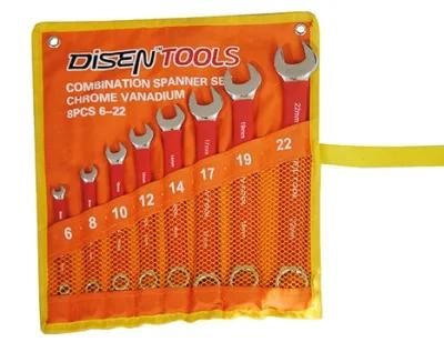 8PCS Rubber Handle Finish Double Open End Combination Wrench Set